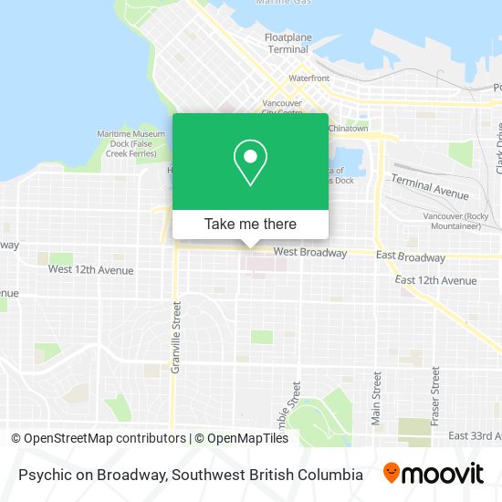 Psychic on Broadway map