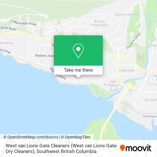 West van Lions Gate Cleaners map