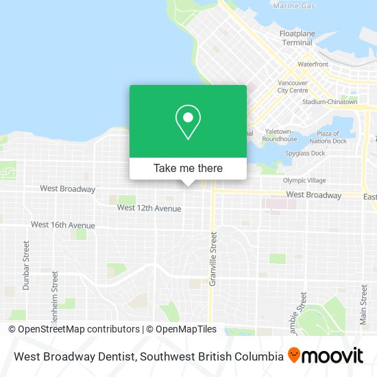 West Broadway Dentist map