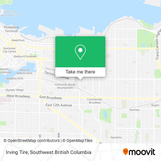 Irving Tire map