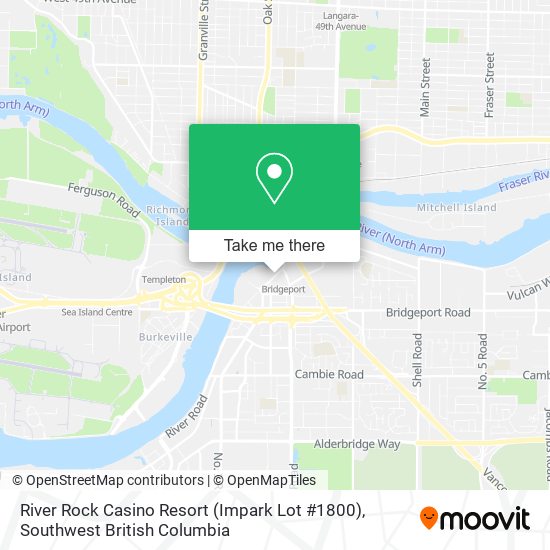 River Rock Casino Resort (Impark Lot #1800) map