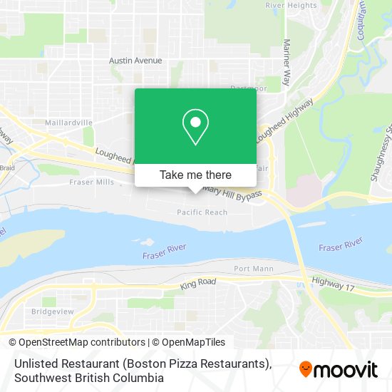 Unlisted Restaurant (Boston Pizza Restaurants) map