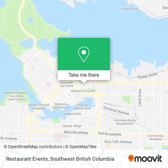 Restaurant Events map