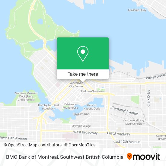 BMO Bank of Montreal map