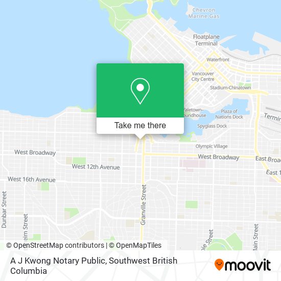 A J Kwong Notary Public map