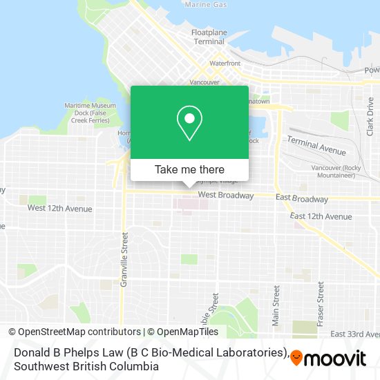 Donald B Phelps Law (B C Bio-Medical Laboratories) map