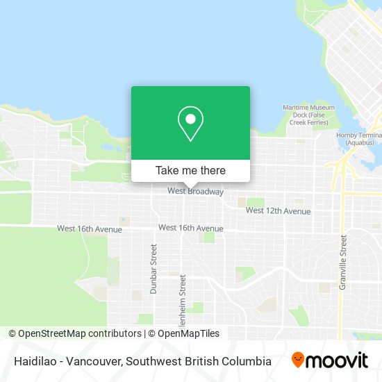 Haidilao - Vancouver map