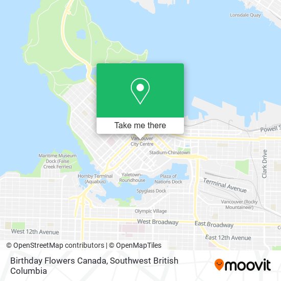 Birthday Flowers Canada map