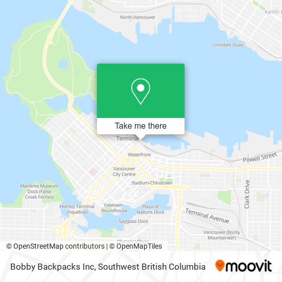 Bobby Backpacks Inc map