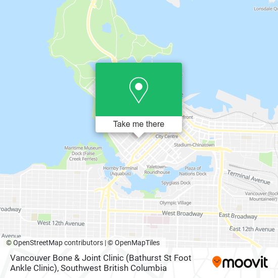 Vancouver Bone & Joint Clinic (Bathurst St Foot Ankle Clinic) map