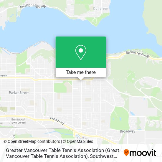 Greater Vancouver Table Tennis Association map