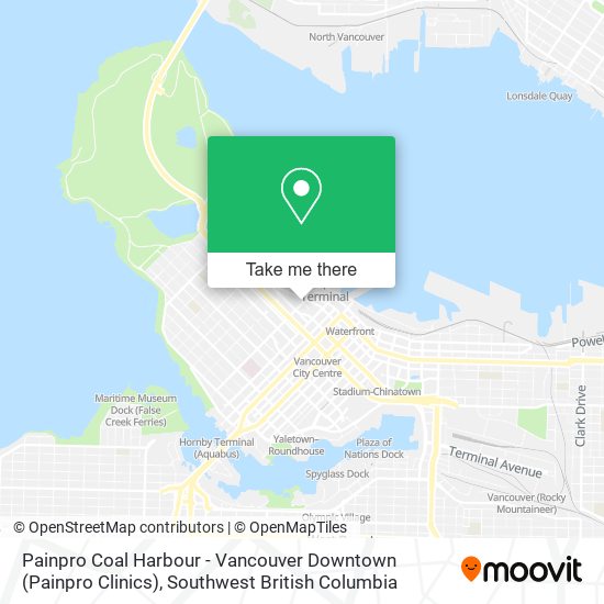 Painpro Coal Harbour - Vancouver Downtown (Painpro Clinics) map