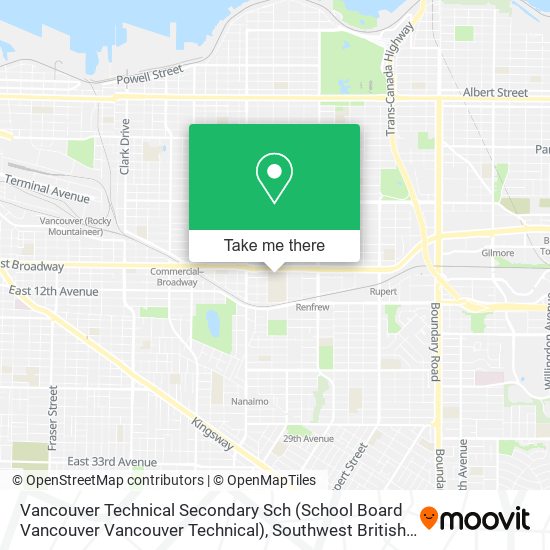 Vancouver Technical Secondary Sch (School Board Vancouver Vancouver Technical) map