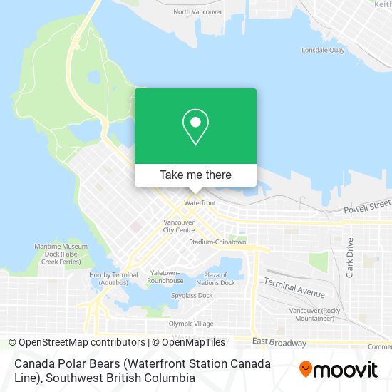 Canada Polar Bears (Waterfront Station Canada Line) map