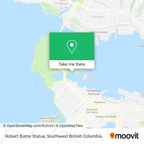 Robert Burns Statue map