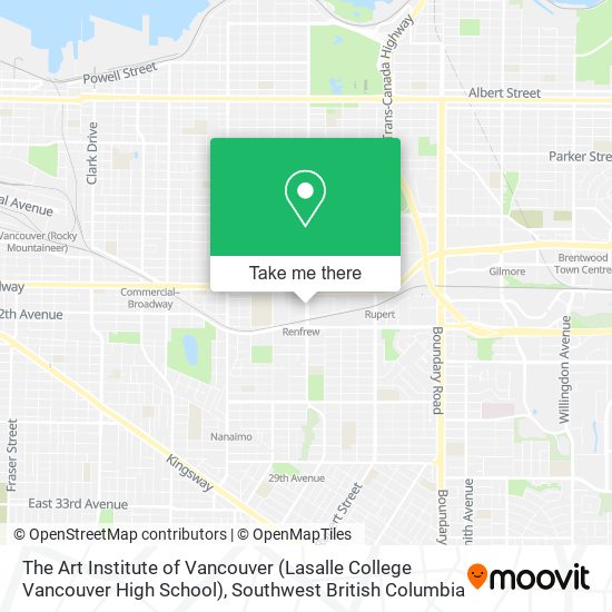 The Art Institute of Vancouver (Lasalle College Vancouver High School) plan