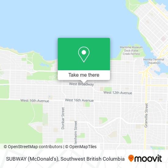 SUBWAY (McDonald's) map