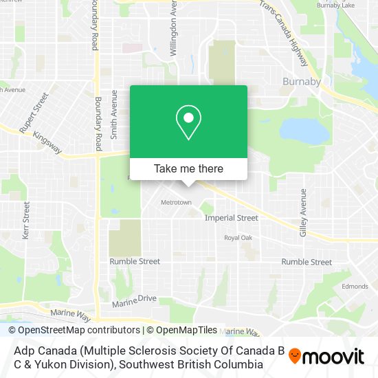 Adp Canada (Multiple Sclerosis Society Of Canada B C & Yukon Division) map
