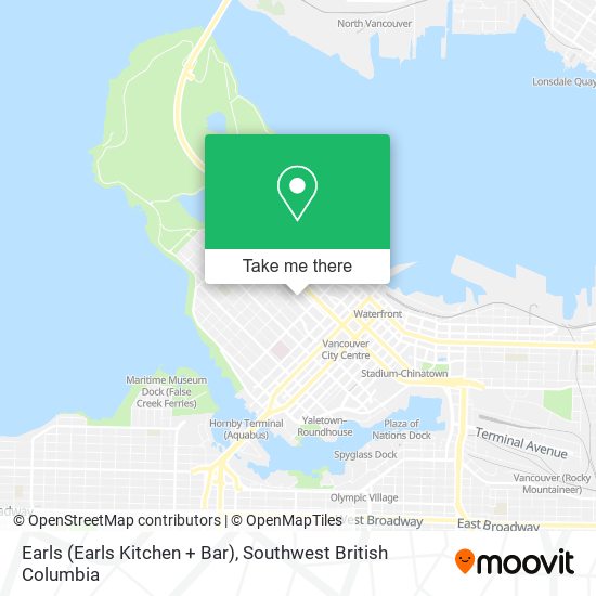 Earls (Earls Kitchen + Bar) map