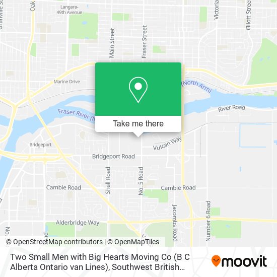 Two Small Men with Big Hearts Moving Co (B C Alberta Ontario van Lines) map