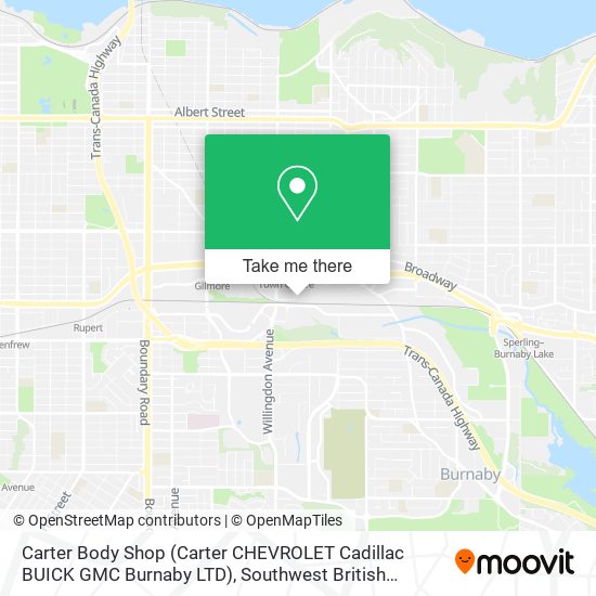 Carter Body Shop (Carter CHEVROLET Cadillac BUICK GMC Burnaby LTD) map