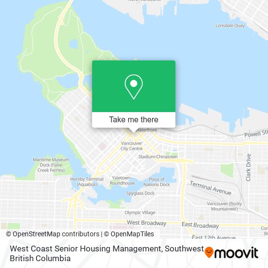 West Coast Senior Housing Management map