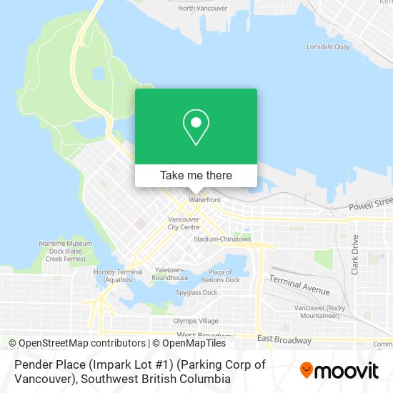 Pender Place (Impark Lot #1) (Parking Corp of Vancouver) map