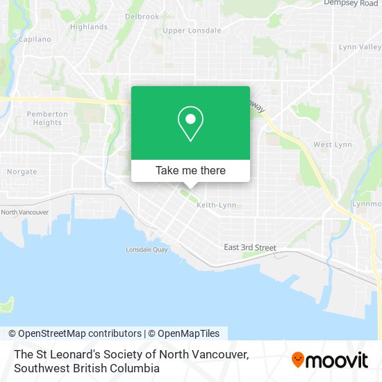 The St Leonard's Society of North Vancouver map