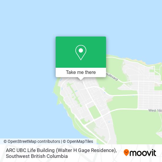 ARC UBC Life Building (Walter H Gage Residence) map