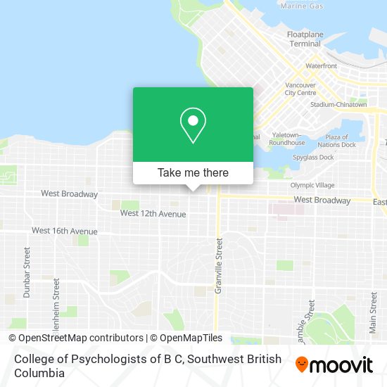 College of Psychologists of B C map
