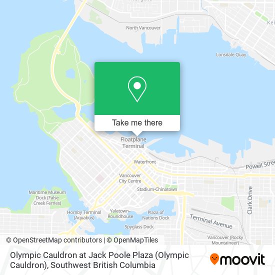 Olympic Cauldron at Jack Poole Plaza map