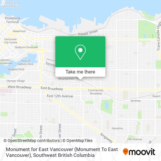 Monument for East Vancouver plan