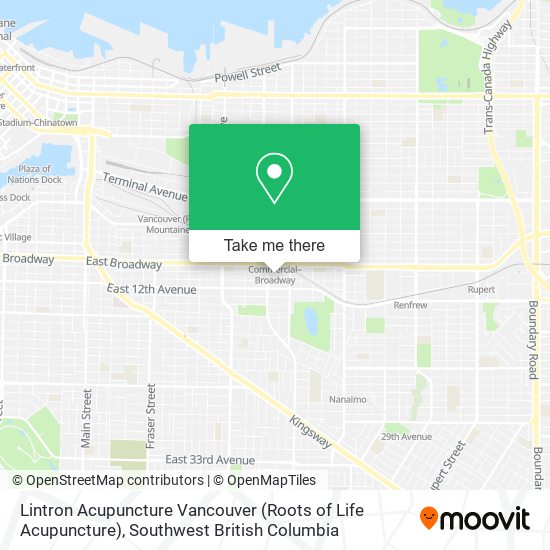 Lintron Acupuncture Vancouver (Roots of Life Acupuncture) map