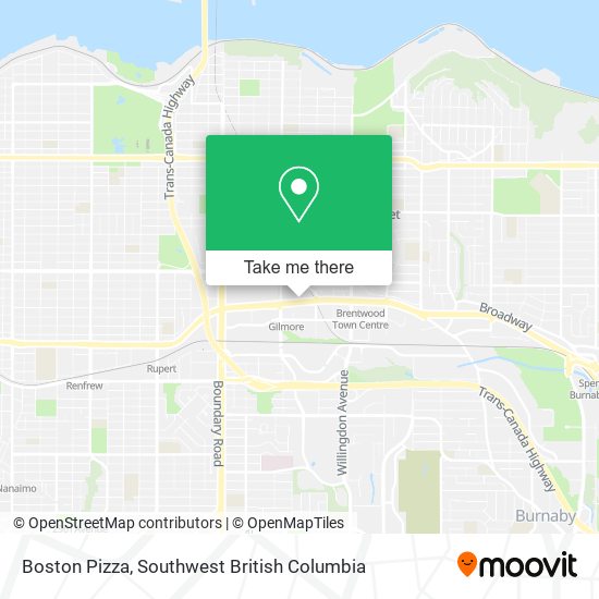 Boston Pizza map