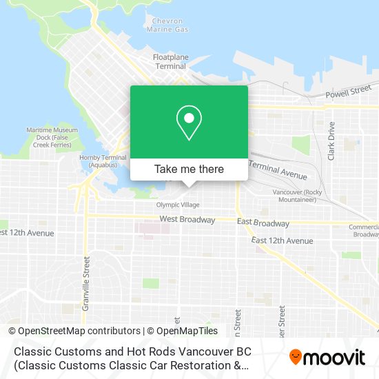 Classic Customs and Hot Rods Vancouver BC map