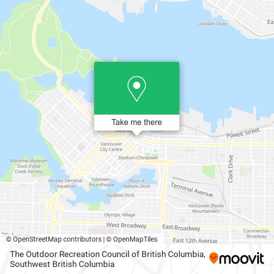 The Outdoor Recreation Council of British Columbia map