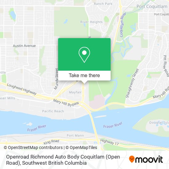 Openroad Richmond Auto Body Coquitlam (Open Road) map