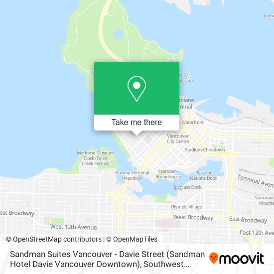 Sandman Suites Vancouver - Davie Street (Sandman Hotel Davie Vancouver Downtown) map