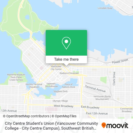 City Centre Student's Union (Vancouver Community College - City Centre Campus) map