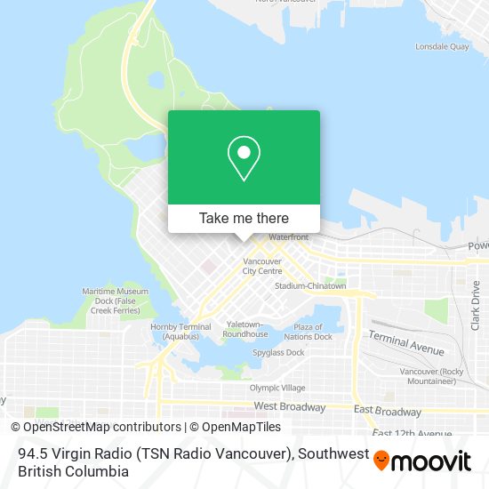 94.5 Virgin Radio (TSN Radio Vancouver) map