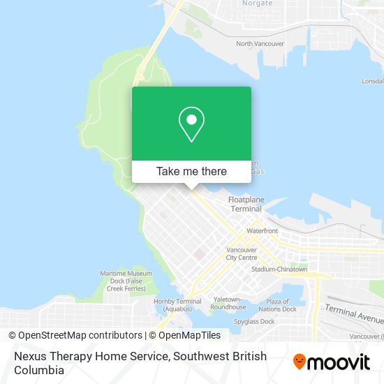 Nexus Therapy Home Service map