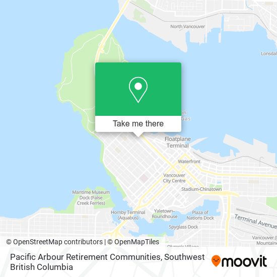 Pacific Arbour Retirement Communities map