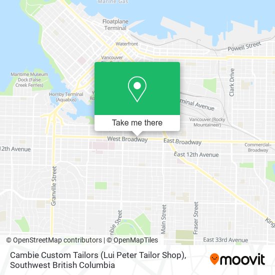 Cambie Custom Tailors (Lui Peter Tailor Shop) map