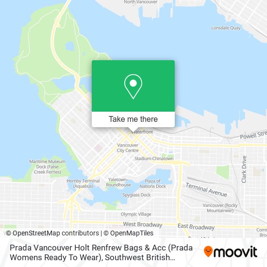 Prada Vancouver Holt Renfrew Bags & Acc (Prada Womens Ready To Wear) map