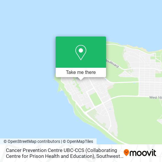 Cancer Prevention Centre UBC-CCS (Collaborating Centre for Prison Health and Education) map