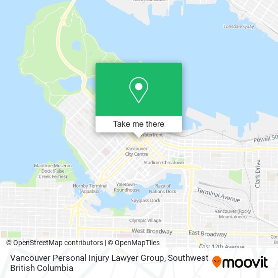 Vancouver Personal Injury Lawyer Group map