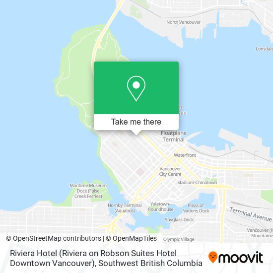 Riviera Hotel (Riviera on Robson Suites Hotel Downtown Vancouver) map