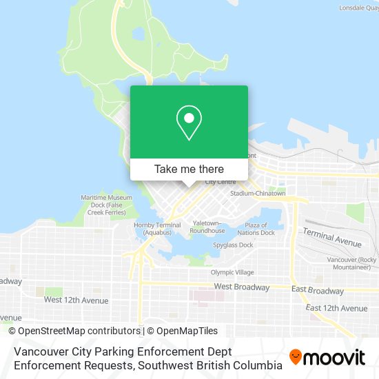 Vancouver City Parking Enforcement Dept Enforcement Requests map