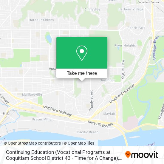 Continuing Education (Vocational Programs at Coquitlam School District 43 - Time for A Change) map