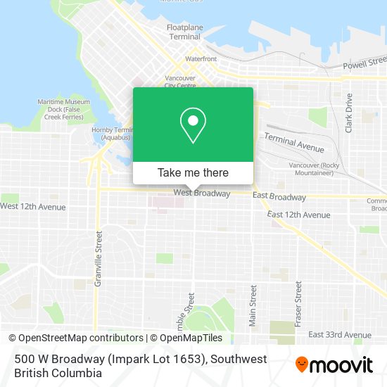 500 W Broadway (Impark Lot 1653) map
